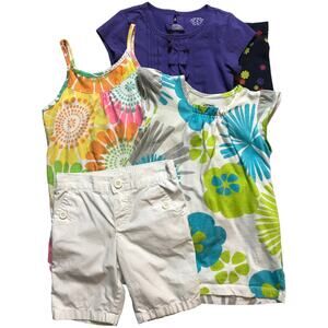 Carters Shorts Leggings Tank Tunic Floral Print Girls Size 4 Bundle